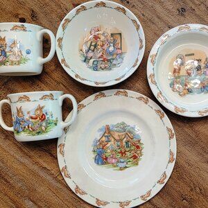 Royal Doulton Bunnykins Nursery Set Bone China Vintage 1984 Golden Jubilee Edit.